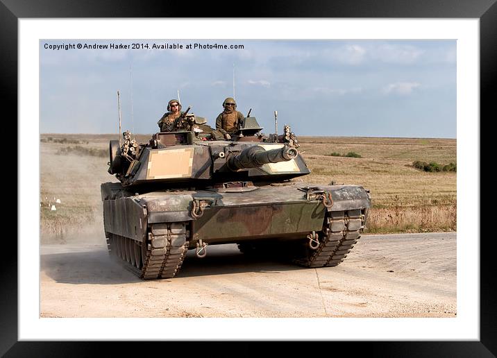 M1A1  Abrams Main Battle Tank Framed Mounted Print by Andrew Harker