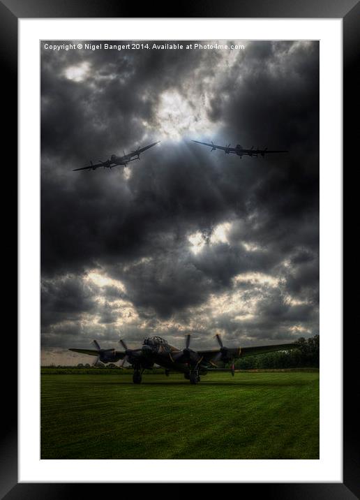   Three Lancasters Framed Mounted Print by Nigel Bangert