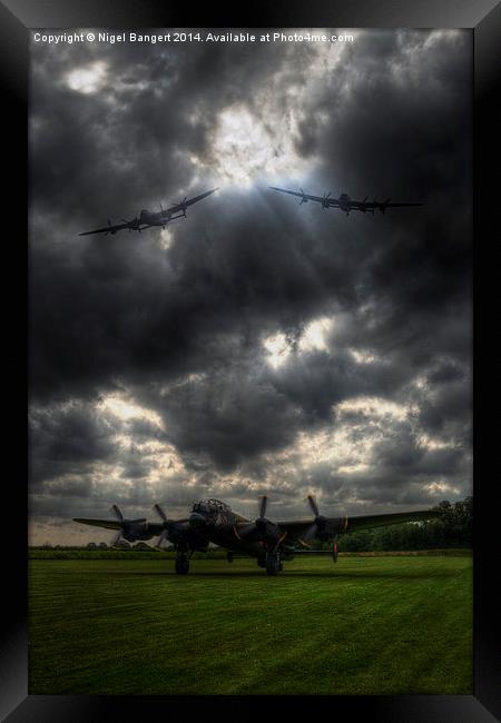   Three Lancasters Framed Print by Nigel Bangert