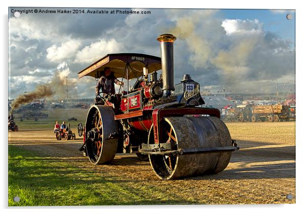 Burrell 5nhp 10-ton Steam Roller No. 3991 Acrylic by Andrew Harker