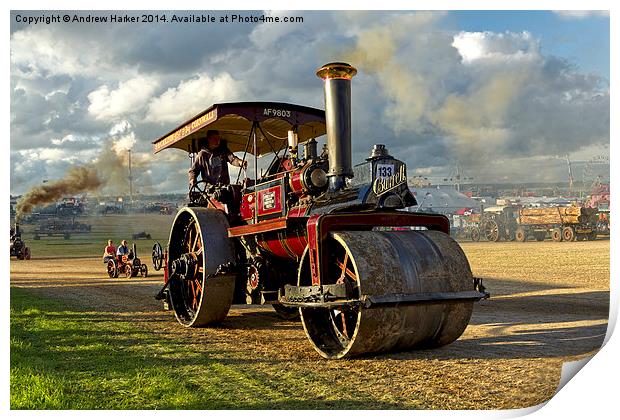 Burrell 5nhp 10-ton Steam Roller No. 3991 Print by Andrew Harker