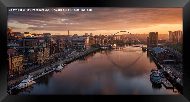 Sunrise Over Newcastle Framed Print by Ray Pritchard