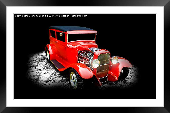  Red Hot Rod Framed Mounted Print by Graham Beerling