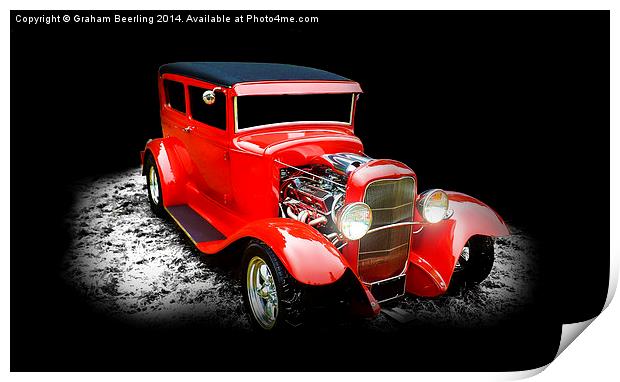  Red Hot Rod Print by Graham Beerling