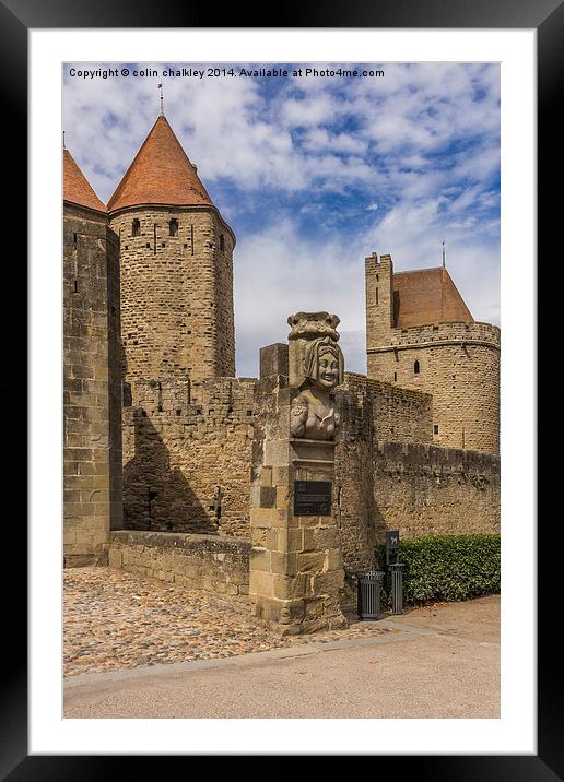 Narbonnaise Gate Carcassonne   Framed Mounted Print by colin chalkley
