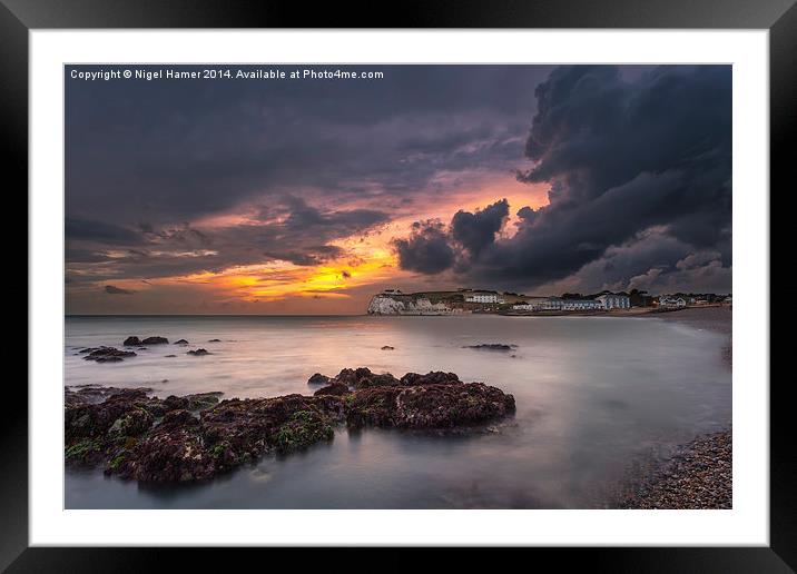 Storm At Freshwater Bay Framed Mounted Print by Wight Landscapes