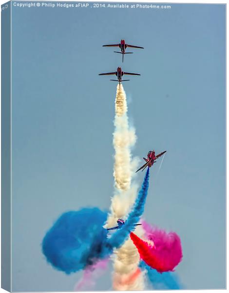  Red Arrows Crossover Canvas Print by Philip Hodges aFIAP ,