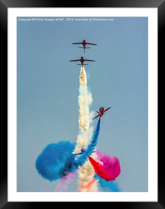  Red Arrows Crossover Framed Mounted Print by Philip Hodges aFIAP ,