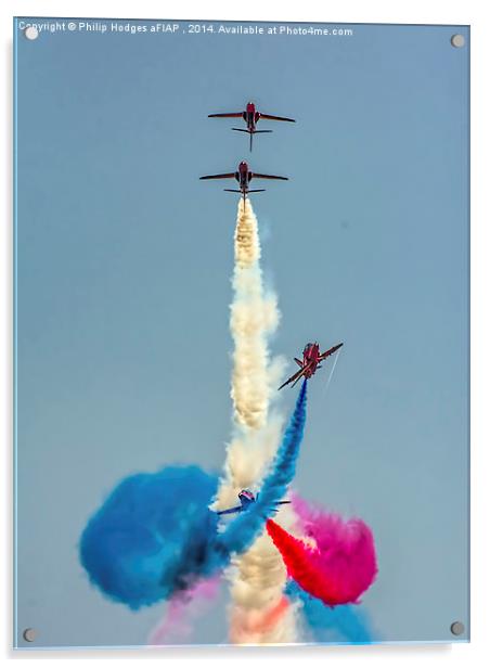  Red Arrows Crossover Acrylic by Philip Hodges aFIAP ,
