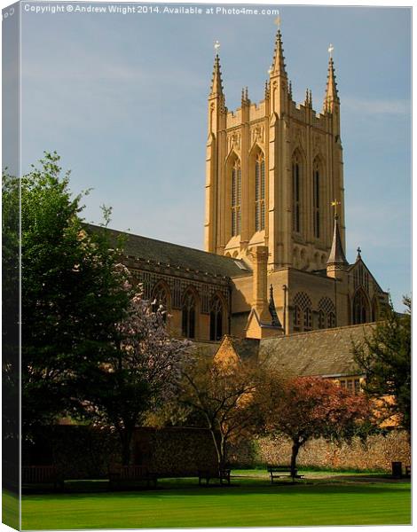  A Peaceful Corner, Bury St Edmunds Cathedral Canvas Print by Andrew Wright