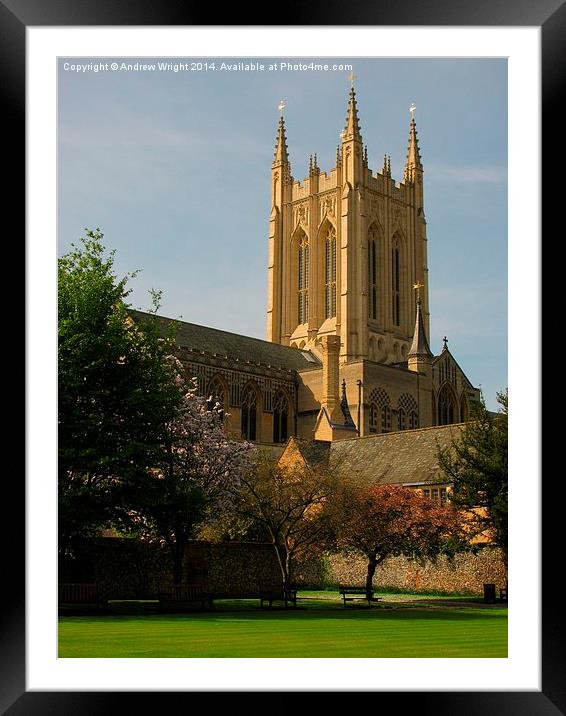  A Peaceful Corner, Bury St Edmunds Cathedral Framed Mounted Print by Andrew Wright