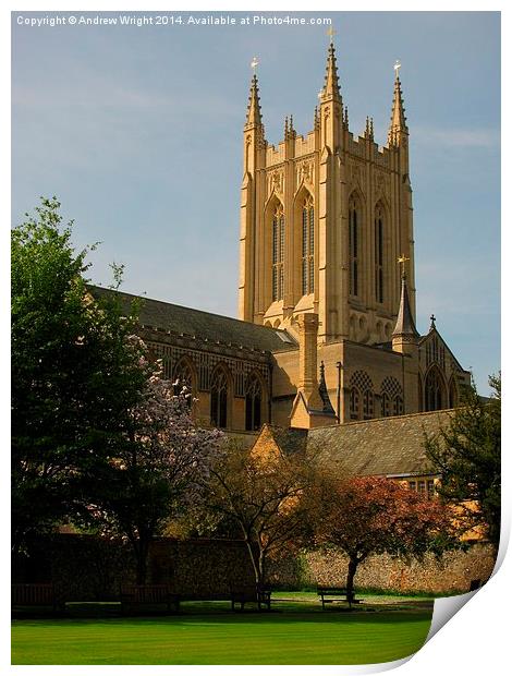  A Peaceful Corner, Bury St Edmunds Cathedral Print by Andrew Wright