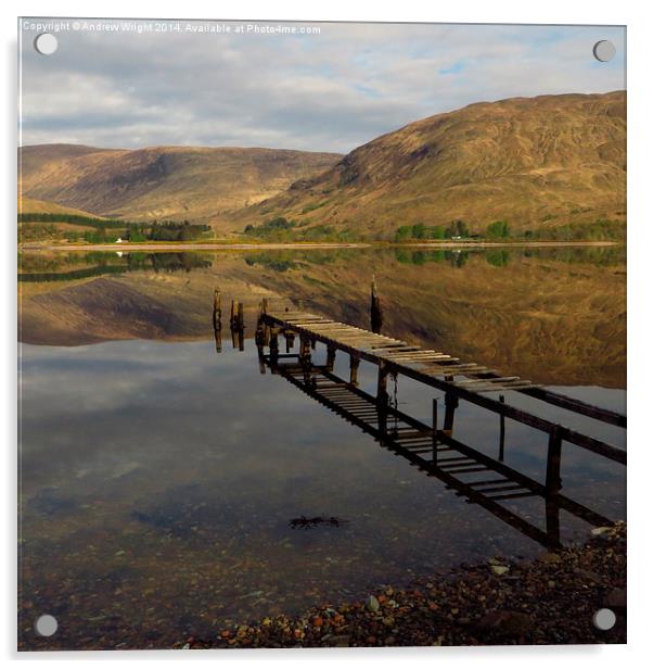  Mirror Image, Loch Linnhe, Scotland Acrylic by Andrew Wright