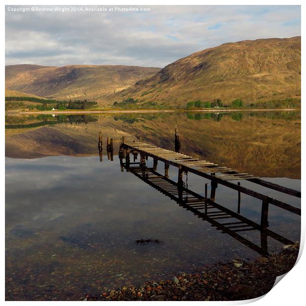  Mirror Image, Loch Linnhe, Scotland Print by Andrew Wright