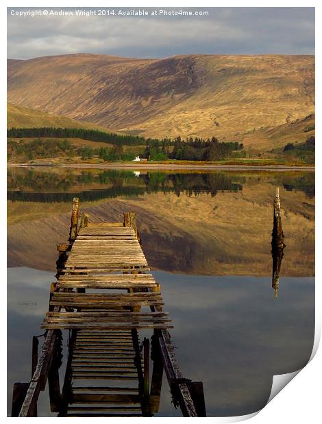  The Jetty, Loch Linnhe ( A Portrait ) Print by Andrew Wright