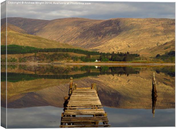  The Jetty, Loch Linnhe ( Landscape Version ) Canvas Print by Andrew Wright