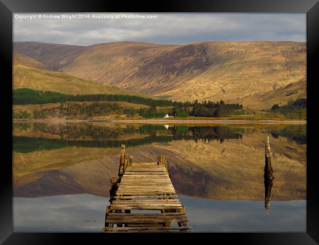  The Jetty, Loch Linnhe ( Landscape Version ) Framed Print by Andrew Wright
