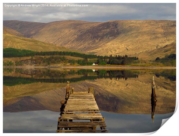  The Jetty, Loch Linnhe ( Landscape Version ) Print by Andrew Wright