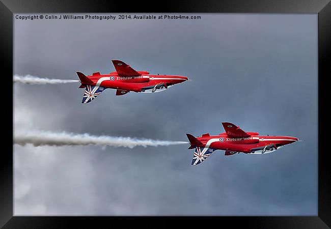  The Red Arrows Mirror Pass - Dunsfold 2014 Framed Print by Colin Williams Photography