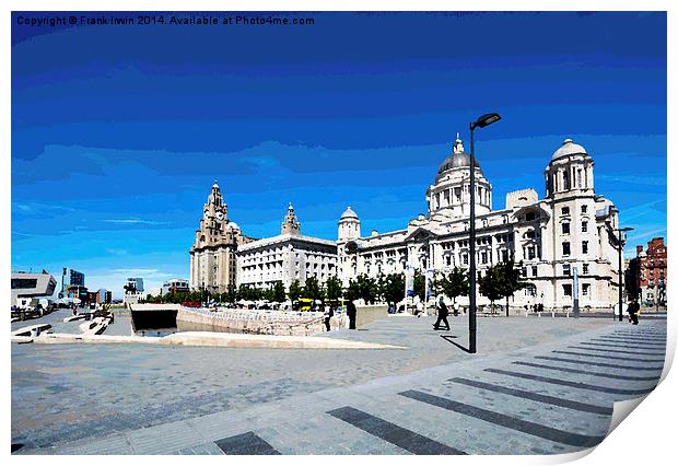  Liverpool’s ‘Three Graces’ as a painting Print by Frank Irwin