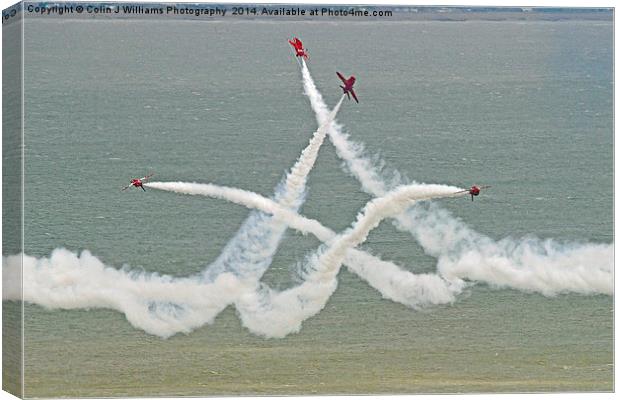  The Red Arrows - Opposition Barrel Roll - Eastbou Canvas Print by Colin Williams Photography