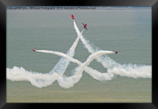  The Red Arrows - Opposition Barrel Roll - Eastbou Framed Print by Colin Williams Photography