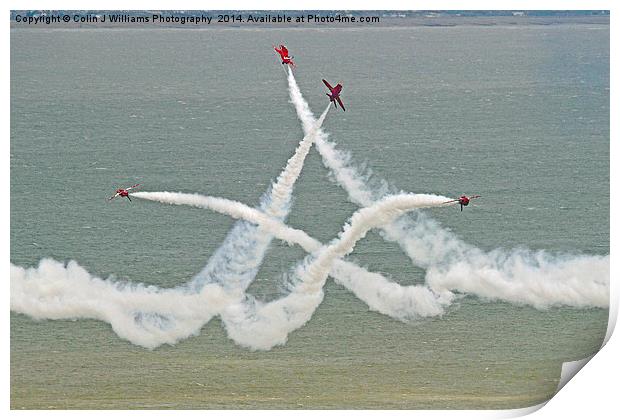  The Red Arrows - Opposition Barrel Roll - Eastbou Print by Colin Williams Photography