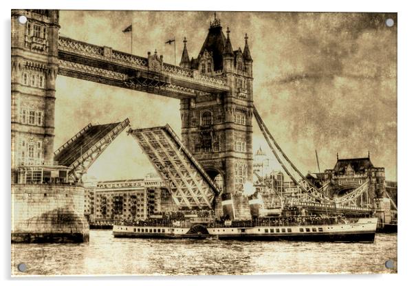 Tower bridge and the Waverley Vintage Acrylic by David Pyatt