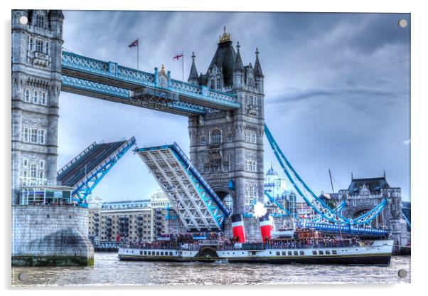 Tower bridge and the Waverley  Acrylic by David Pyatt