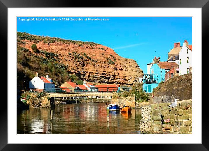  Staithes in the Evening Framed Mounted Print by Gisela Scheffbuch