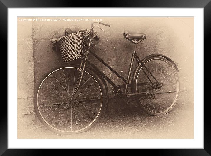  Antique Bicycle Framed Mounted Print by Brian Garner