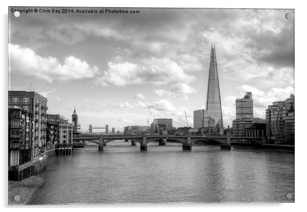 London Skyline Acrylic by Chris Day