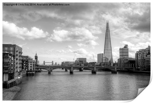 London Skyline Print by Chris Day