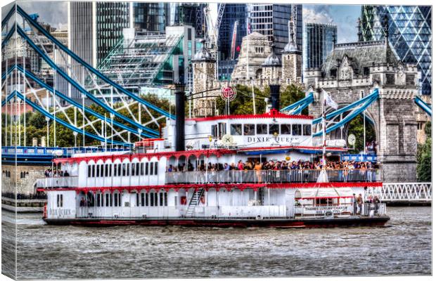 The Dixie Queen Paddle Steamer Canvas Print by David Pyatt