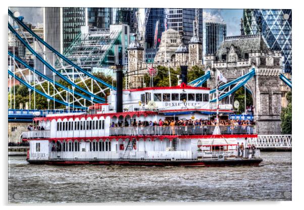 The Dixie Queen Paddle Steamer Acrylic by David Pyatt