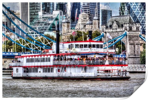The Dixie Queen Paddle Steamer Print by David Pyatt