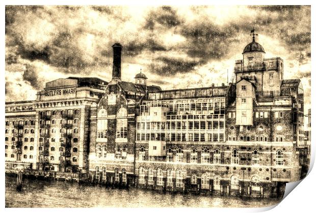Butlers Wharf London Vintage Print by David Pyatt