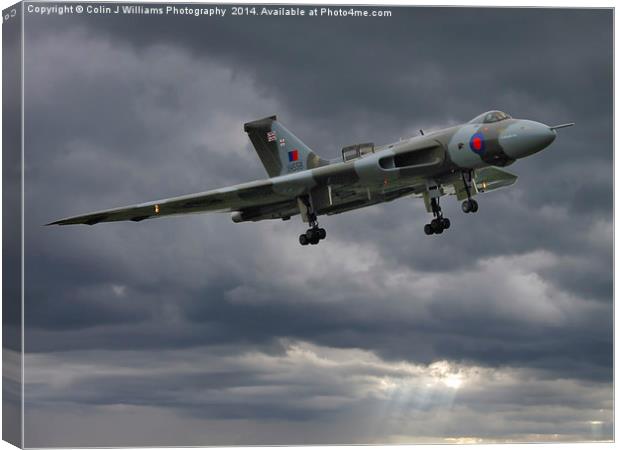  Vulcan on Final Approach Canvas Print by Colin Williams Photography