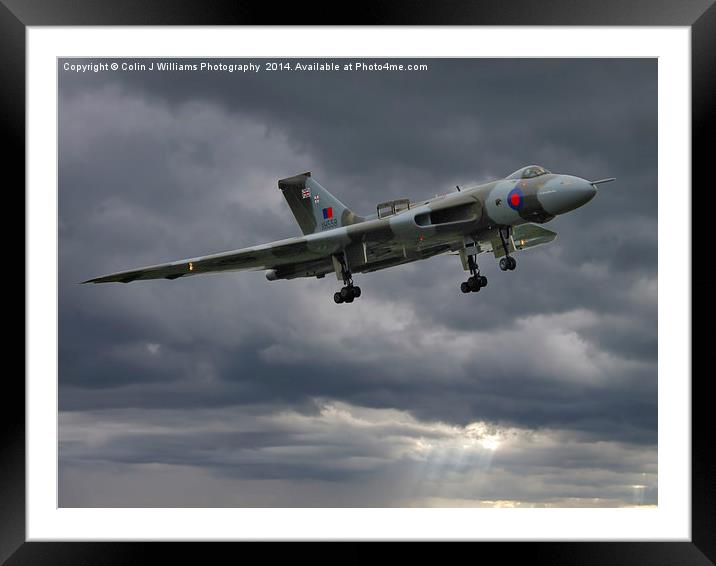  Vulcan on Final Approach Framed Mounted Print by Colin Williams Photography