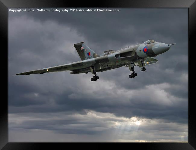  Vulcan on Final Approach Framed Print by Colin Williams Photography