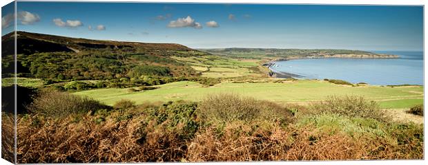  Robin Hoods Bay, North Yorkshire Panoramic Canvas Print by Dave Hudspeth Landscape Photography