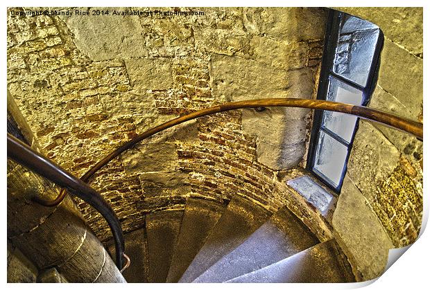  Stone staircase Print by Mandy Rice
