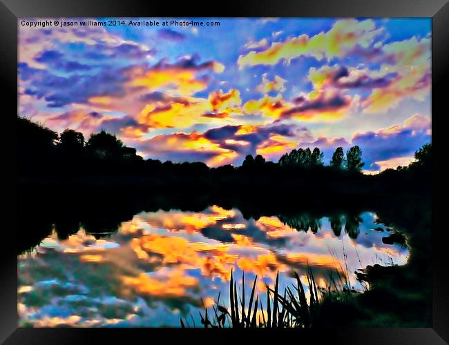 Sunset Lake  Framed Print by Jason Williams