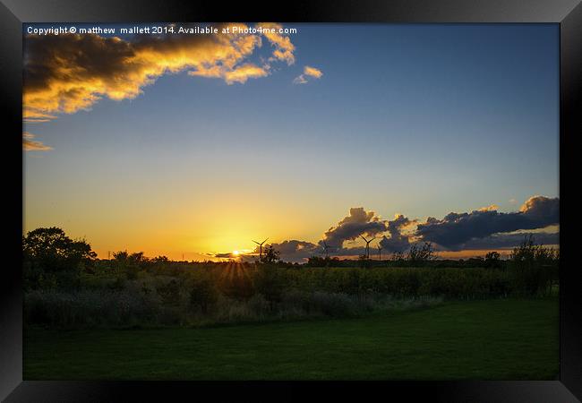  Sunset Cloud Reflection Over Clacton Windfarm Framed Print by matthew  mallett