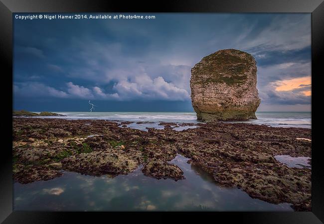 Storm At Freshwater Bay Framed Print by Wight Landscapes