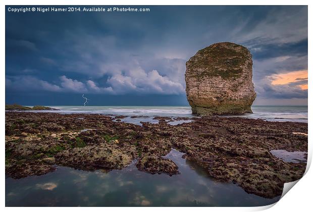Storm At Freshwater Bay Print by Wight Landscapes