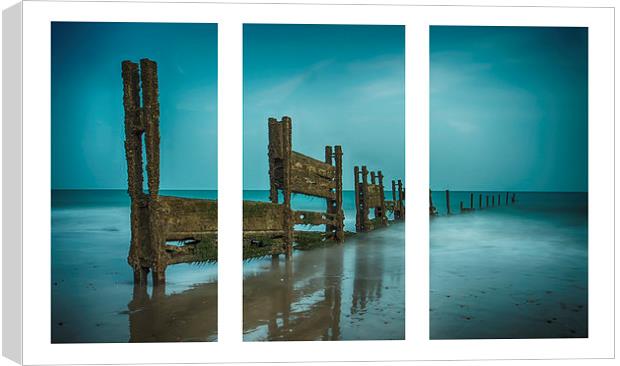  Triptych Beach View  Canvas Print by Alistair  Duncombe