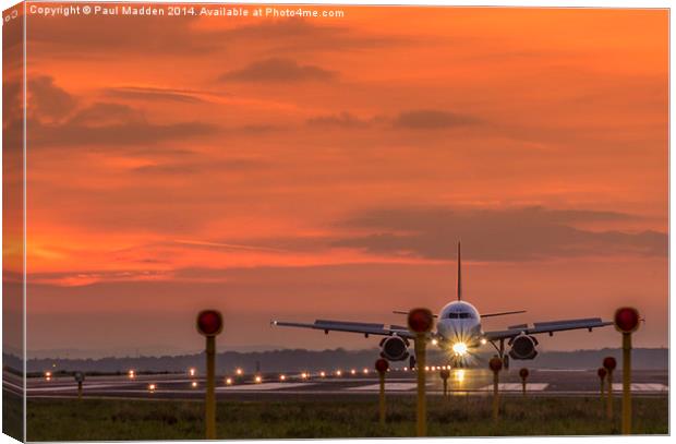 Liverpool Airport at sunset Canvas Print by Paul Madden