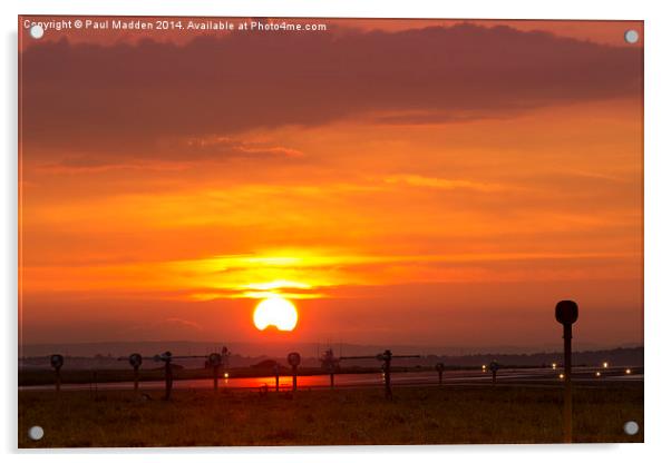 Sunset at Liverpool Airport Acrylic by Paul Madden