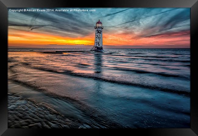 Talacre Lighthouse Wales  Framed Print by Adrian Evans